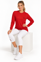 Load image into Gallery viewer, Red Cotton Long Sleeve Tee