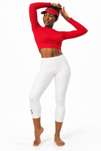 Load image into Gallery viewer, Red Long-sleeve Crop Top