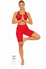Load image into Gallery viewer, Red Padded Sports Bra with Black Trim
