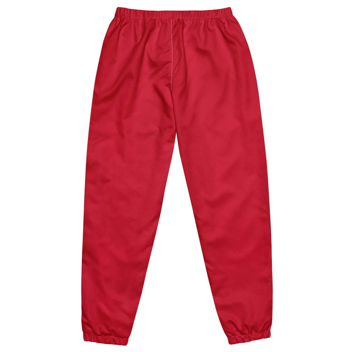 Red pants back view, on a white background
