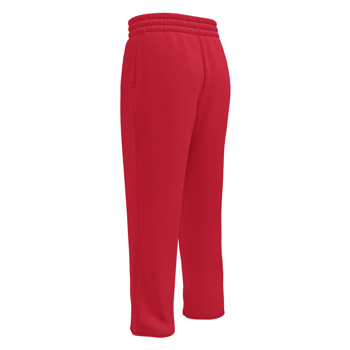 Red sweat pants back view on a white background