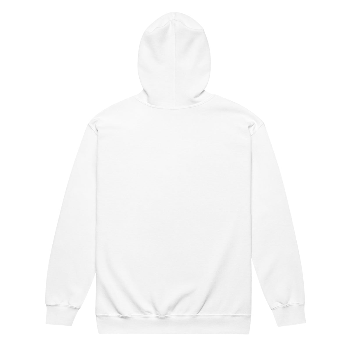White hoodie back view on a white background